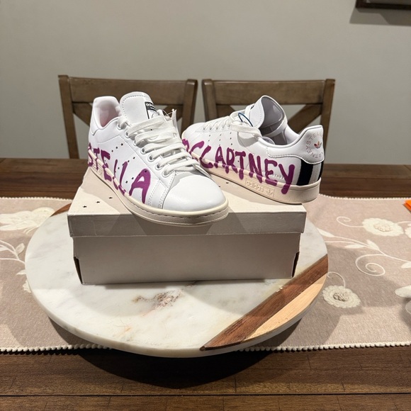 Adidas by Stella McCartney Stan Smith White and Purple Sneakers - Picture 9 of 9